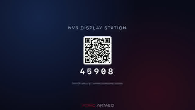 Display Station pairing screen showing QR code and pairing code